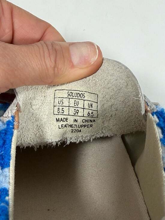 Soludos Ibiza Platform Psychedelic Spiral Leather Sneakers in Marine Blue - Picture 10 of 10